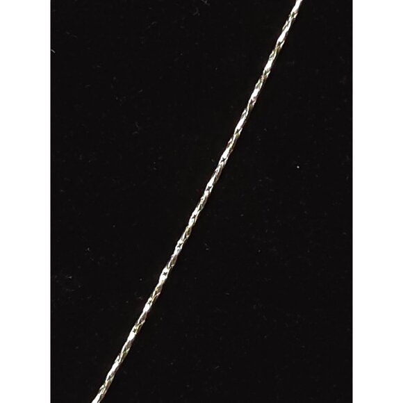 Silver Tone Chain Necklace With Faux Pearl Pendant & Rhinestone Accents - Picture 4 of 10